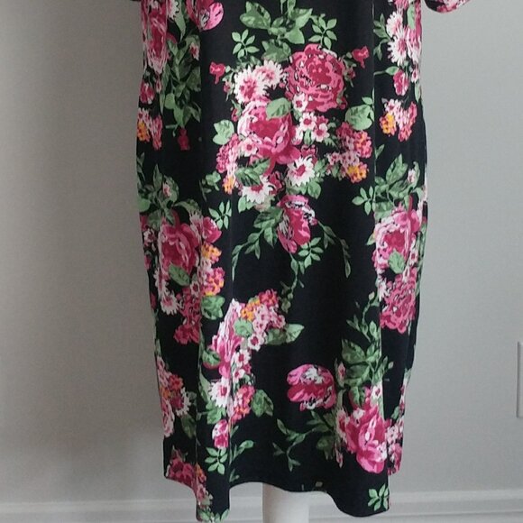KAREN SCOTT SPORT Women's Plus Size Floral T-Shirt Dress Casual Comfy Loose - Picture 2 of 9